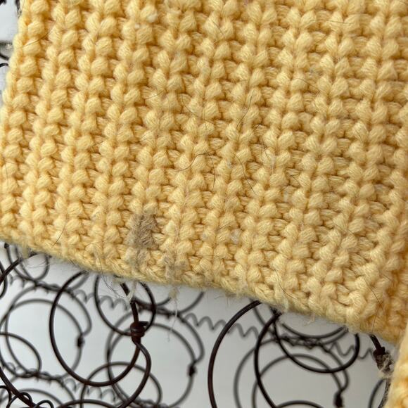 Vintage Yellow White Striped Knit Fisherman Cardigan with Frog Toggles - Picture 5 of 5